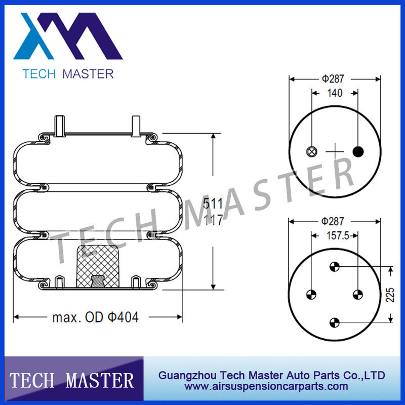 Contitech FT530-35 438 Firestone W01-358-7844 Lò xo không khí công nghiệp kết hợp cho lò xo ba